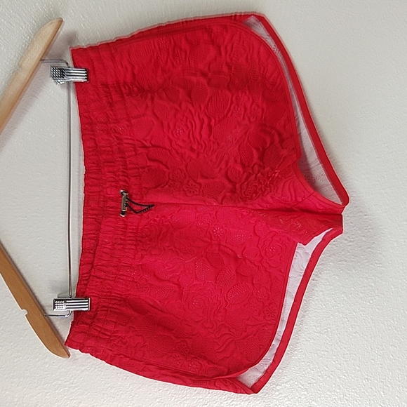 Adidas Quilted Rose Red Young Wild & Free Shorts M HTF - Picture 4 of 12